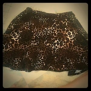Leopard print skater skirt